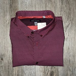 ✨NWT Lords of Harlech men's bottom down long sleeves Cotton shirt Size XL